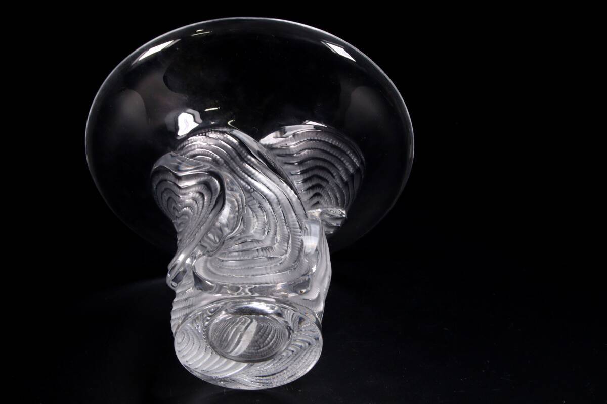 ◆楾◆ 百貨店購入 ラリック LALIQUE 「セルテラ」 ガラスベース フラワーベース 花瓶 [B133.1]RV2/24.3廻/FM/(100)_画像8