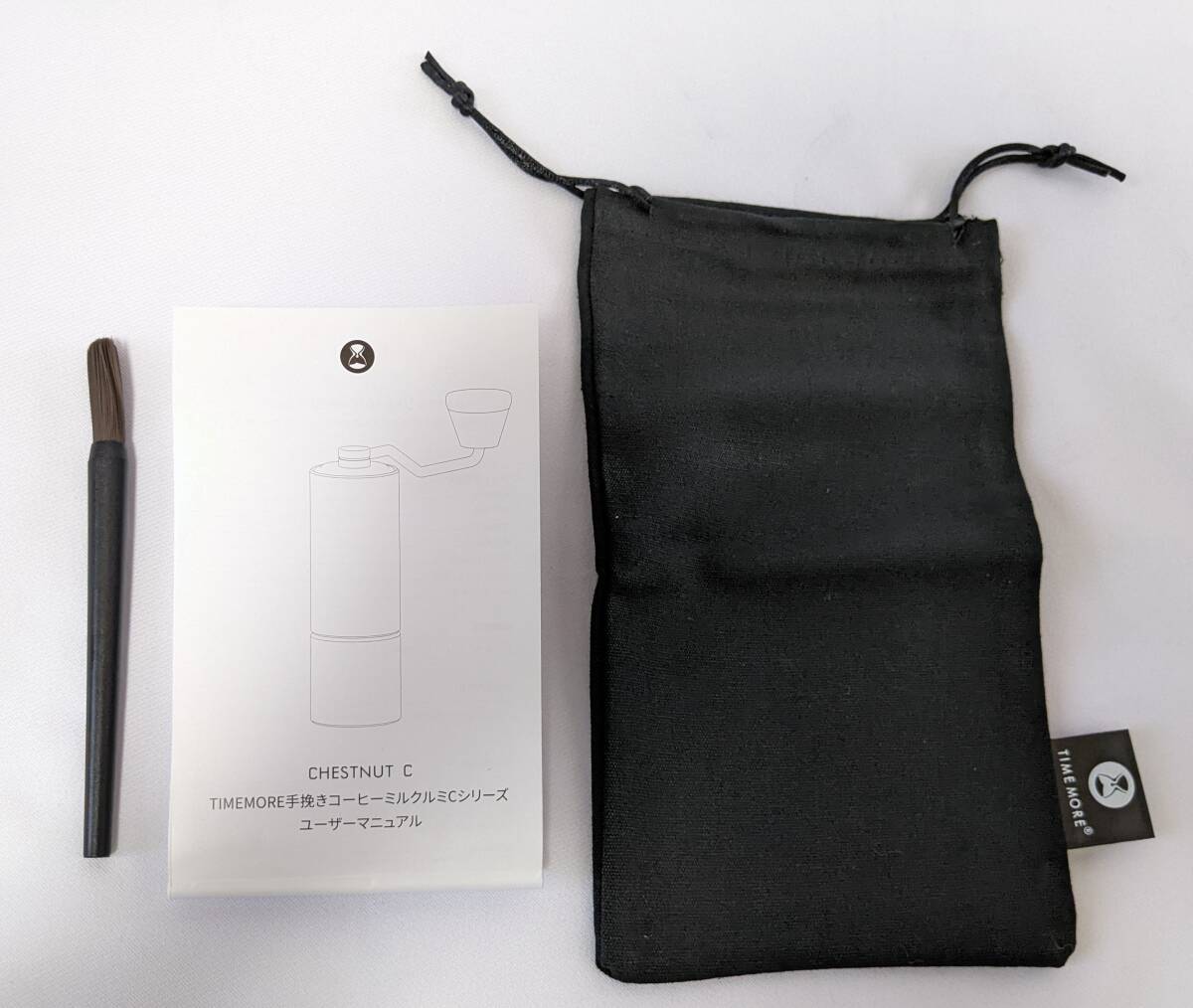 【1円出品】TIME MORE 手挽きコーヒーミル CHESTNUT C コンパクトなデザイン 握りやすい触感デザイン 収納袋 ブラシ付き_画像10