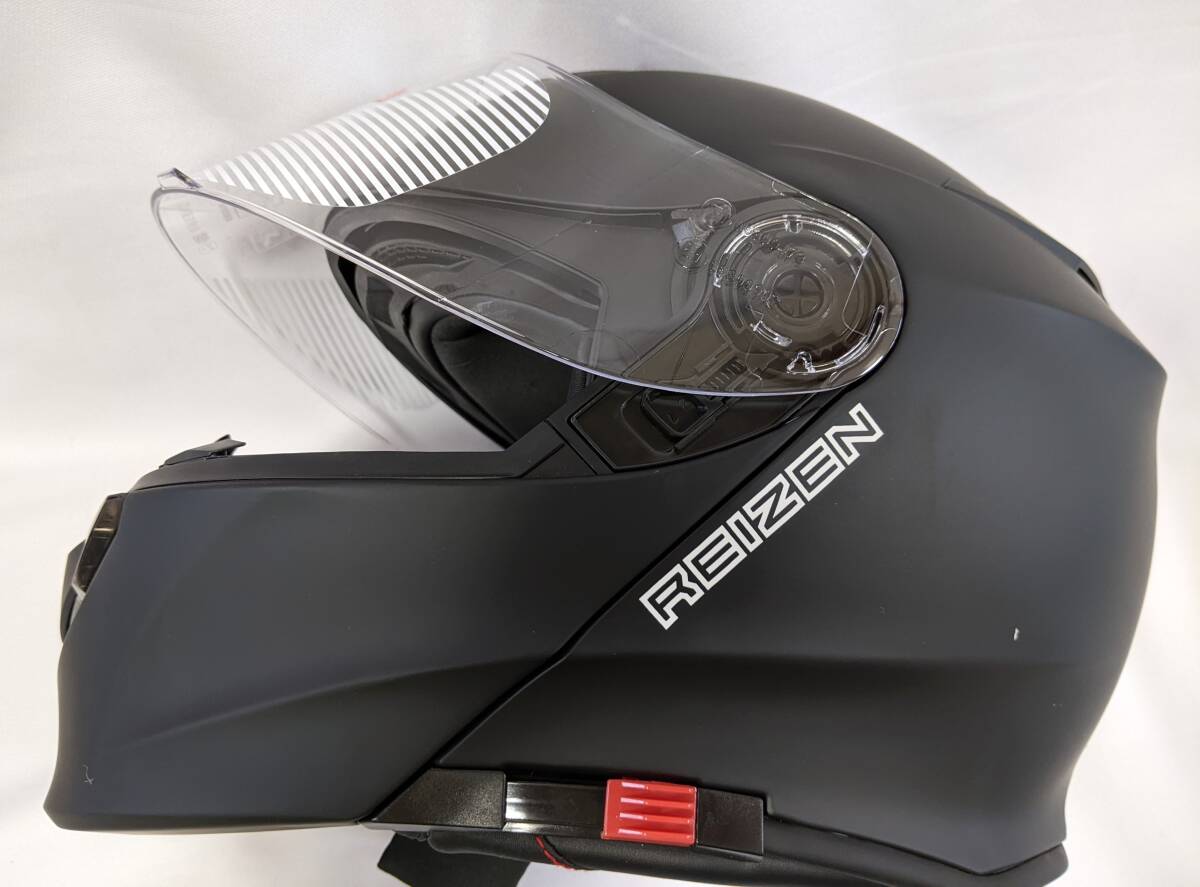【1円出品】REIZEN モジュラーヘルメット マットブラック L(59～60cm未満）リード工業 フルフェイスの安全性_画像3