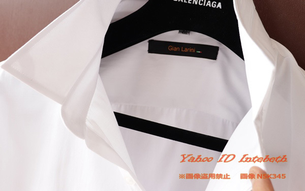 新品■GianLarini カッターシャツ 白 44/XXL メンズ Yシャツ ビジネス 長袖 シャツ シンプル 薄手 紳士 ドレスシャツ ホワイト 高品質 収縮