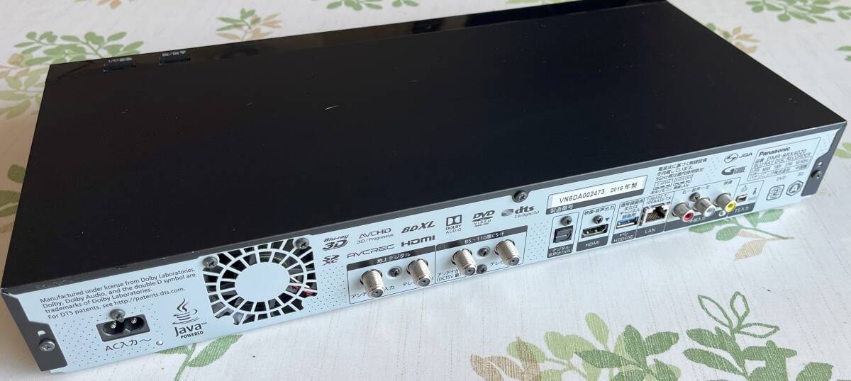 Panasonic DIGA DMR-BRX4020(DT02ABA400Vに換装)　 純正無線リモコン・各種ケーブル・B-CASカード(2枚)_画像3