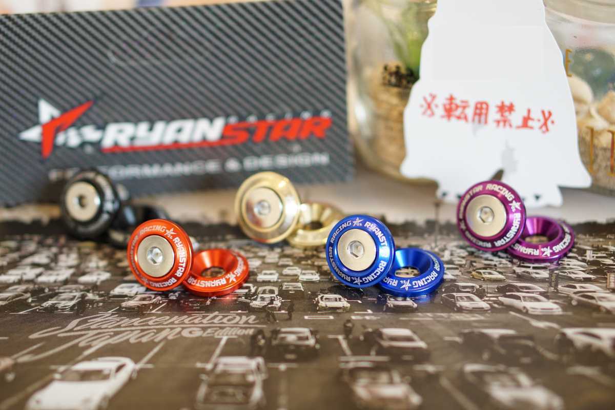  new goods RYANSTARRACING number bolt blue 4 piece entering Jimny Hustler Lapin Wagon R Spacia Swift Solio dress up parts 