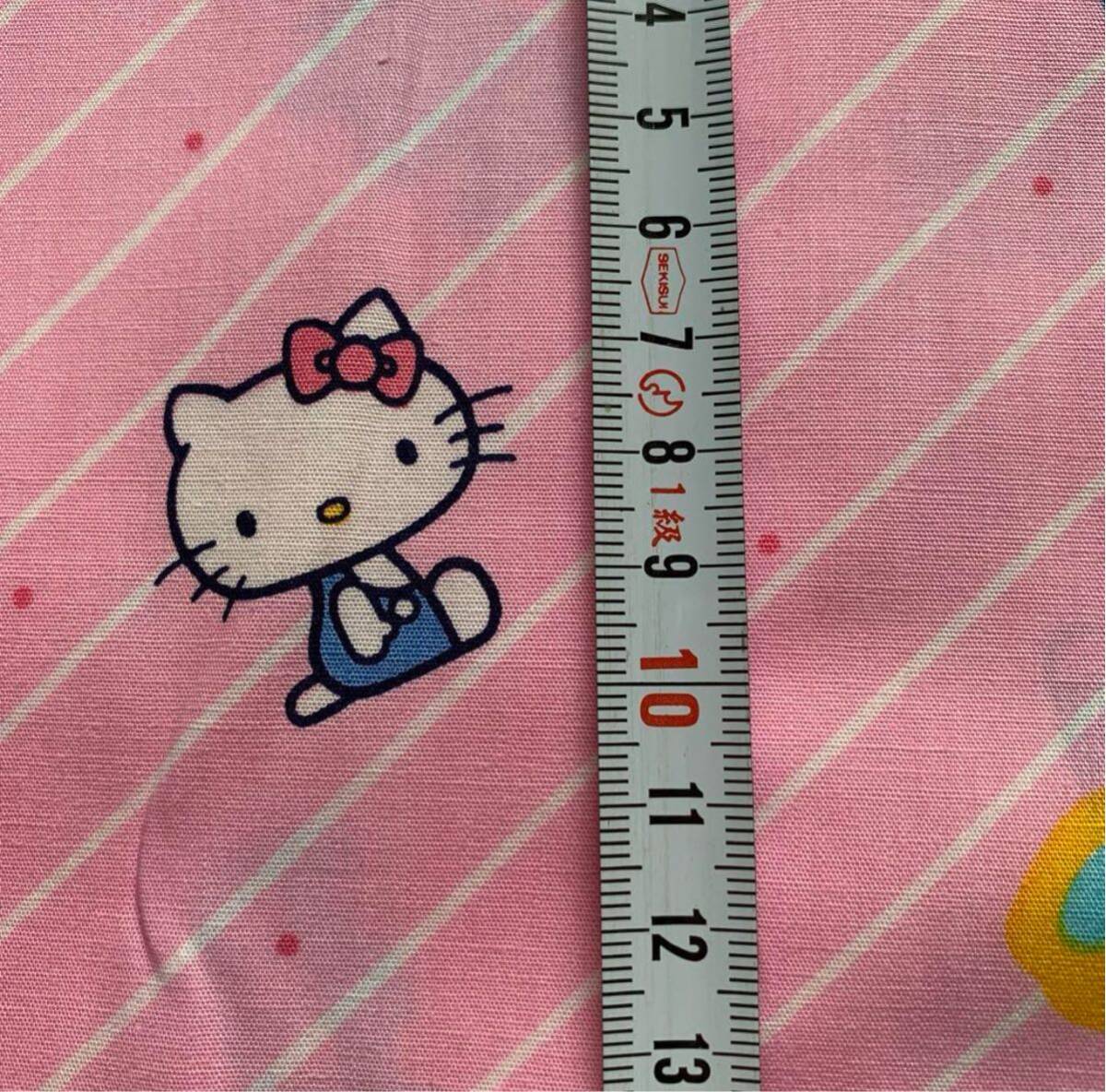 Hello kitty 90 x300 cmハローキティ 生地 素材 綿 子供 男子 女子、象, ストライプ ドット キャラクター かわいい 裁縫 糸 ピンク 手工芸 _画像5