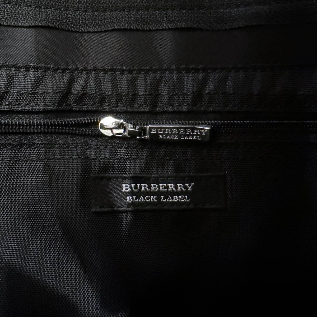 レア BURBERRY BLACK LABEL バーバリーブラックレーベル 中型ショルダーバッグ メッセンジャーバッグ ノバチェック 黒 #2673_画像10