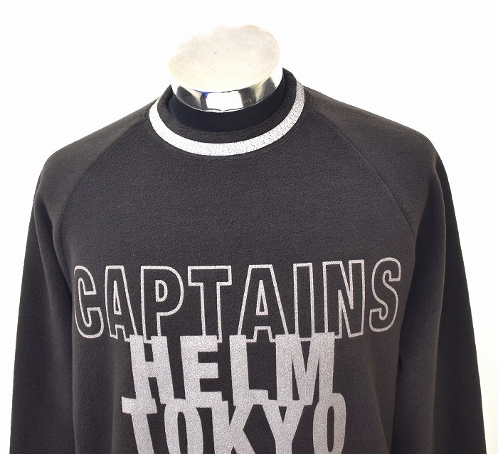 CAPTAINS HELM（キャプテンズヘルム）P-LINE FLEECE CREW ピーライン フリースクルーSWEAT スウェット トレーナー ブルゾン BLACK L ロゴ_画像3