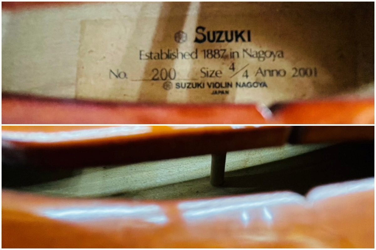 P7216☆【現状品】SUZUKI No.200 4/4 Anno 2001 バイオリン_画像9