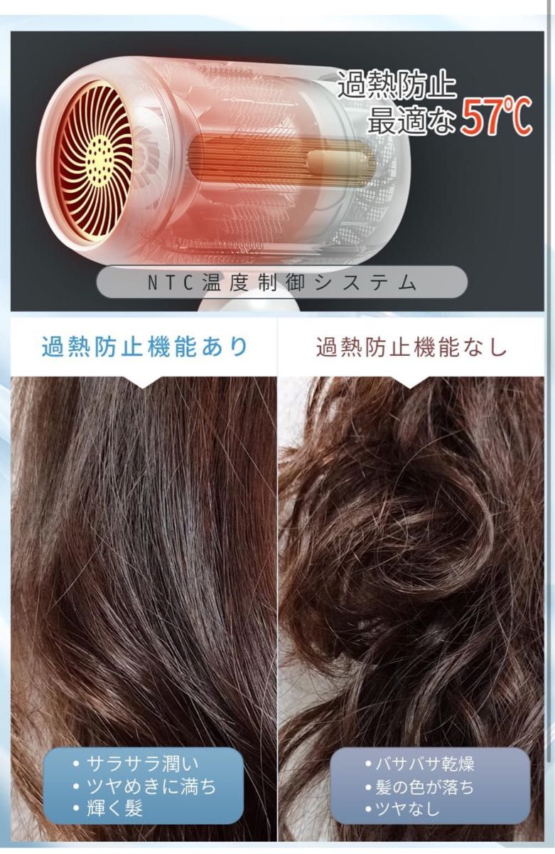 ドライヤー 大風量 速乾 ヘアドライヤー冷熱風 温風 三つモード ノズル付き 自動電源オフ機能 二重過熱保護 1200W 