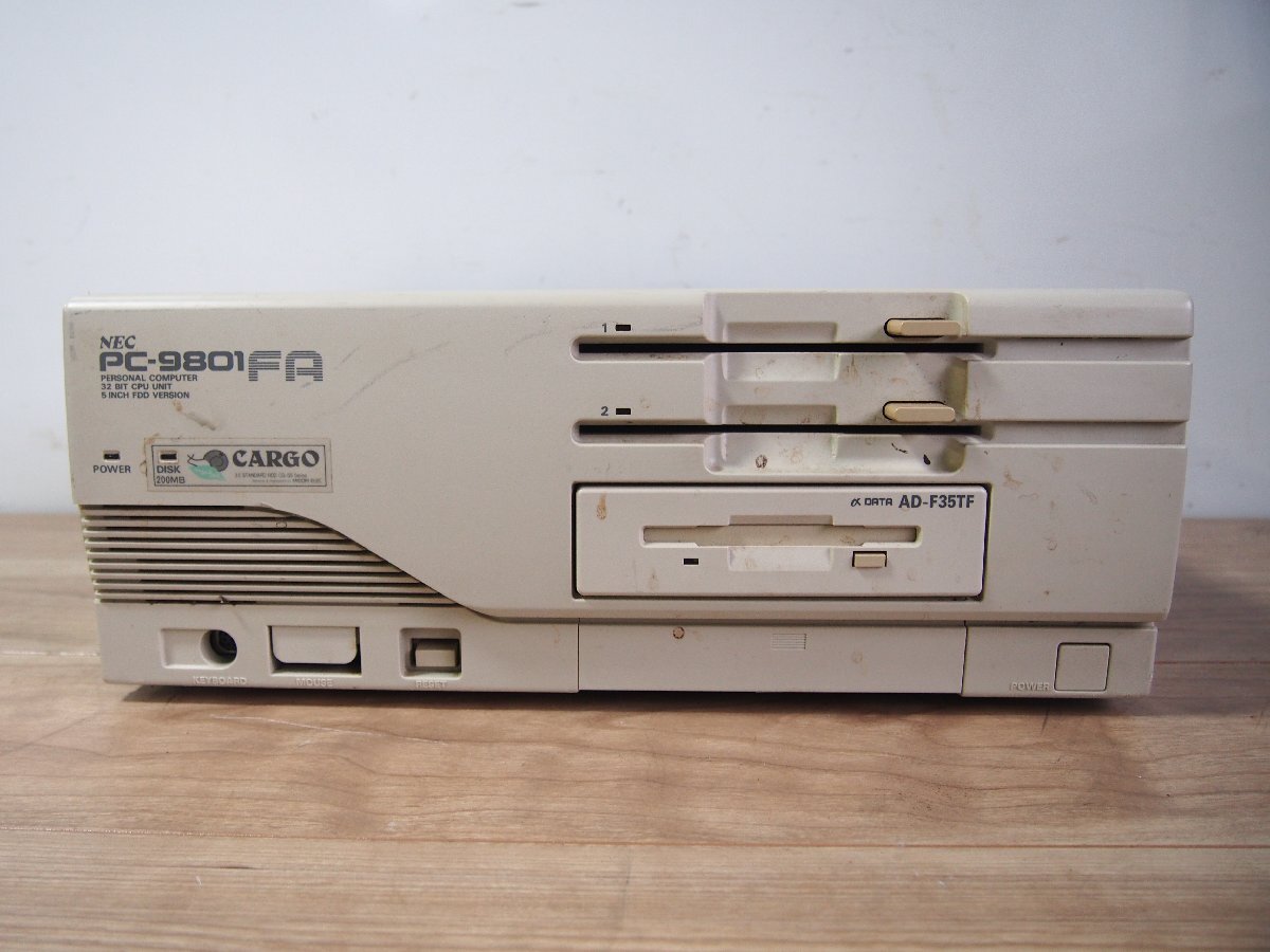 ☆【1T0307-35】 NEC パーソナルコンピュータ PC-9801FA2 100V DISK 200MB αDATA AD-F35TF ジャンクの画像3