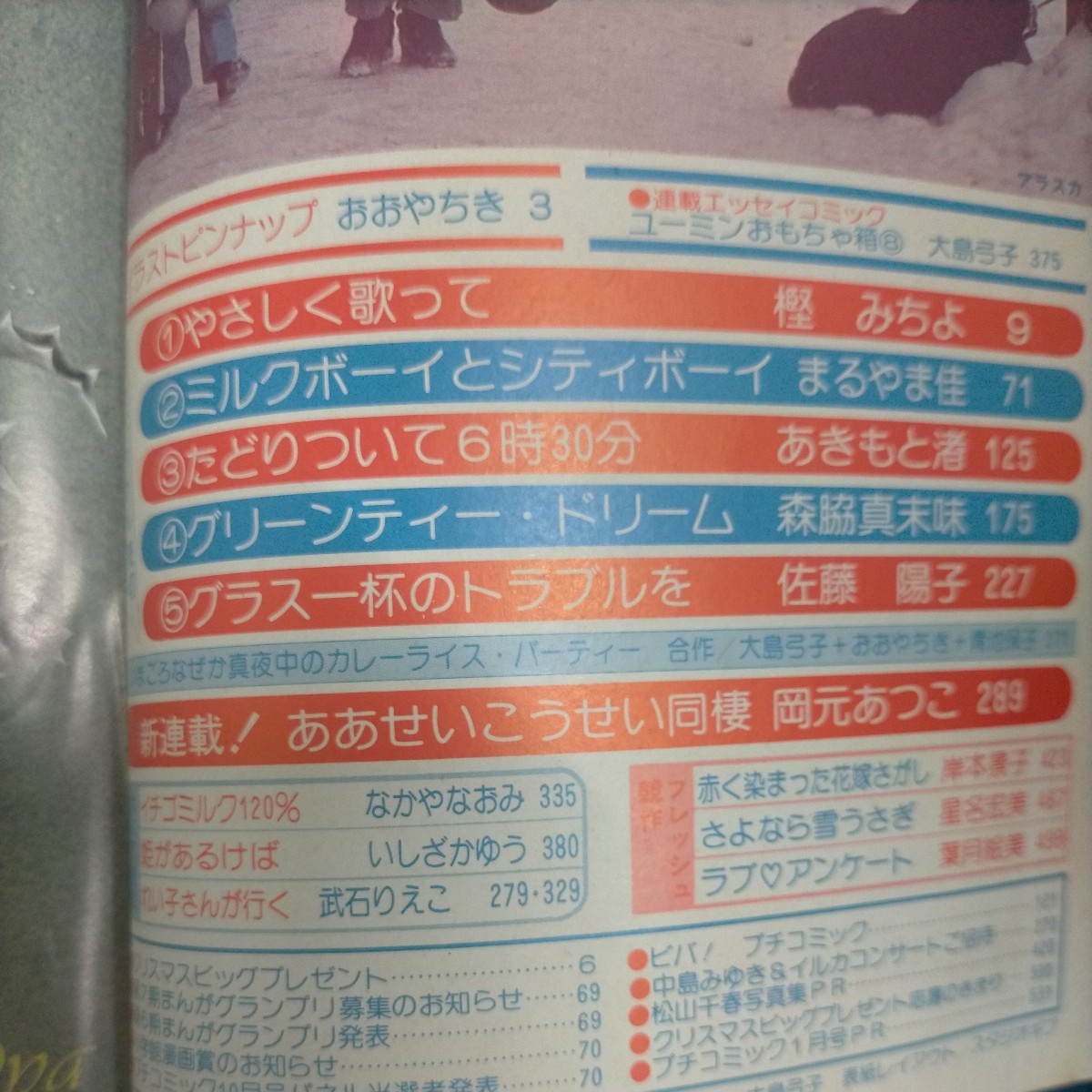 プチコミック 増刊 12 1979 おおやちき 大島弓子 青池保子 真夜中のカレーライス・パーティー 森脇真末味 佐藤陽子 岡元あつこ_画像5