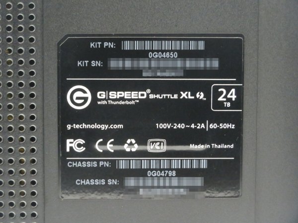 〇G-Technology G SPEED Shuttle XL【0G04650/HDD24TB(3TB x 8)/Thunderbolt2/Mac/8bay/3.5インチ】の画像5