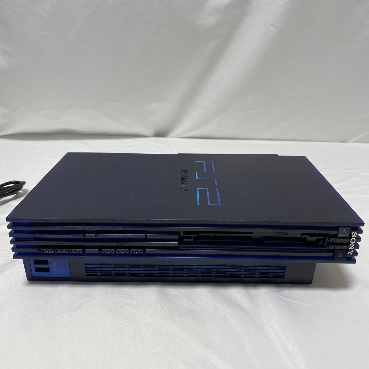 SONY PlayStation2 PS2 本体一式 プレイステーション2 プレステ2 オーシャンブルー SCPH-37000 ジャンク 純正アナログコントローラー _画像3