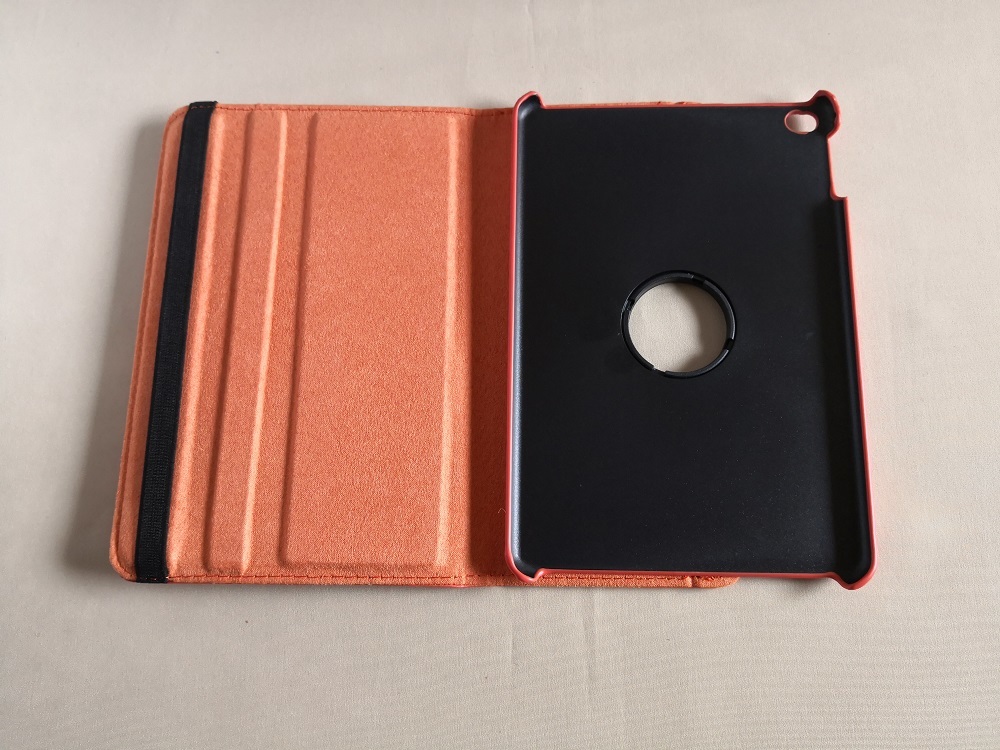 iPad mini5/mini4 共用 オレンジ レザーケース 360度回転機能,スタンド機能, 自動スリープ機能付きの画像7
