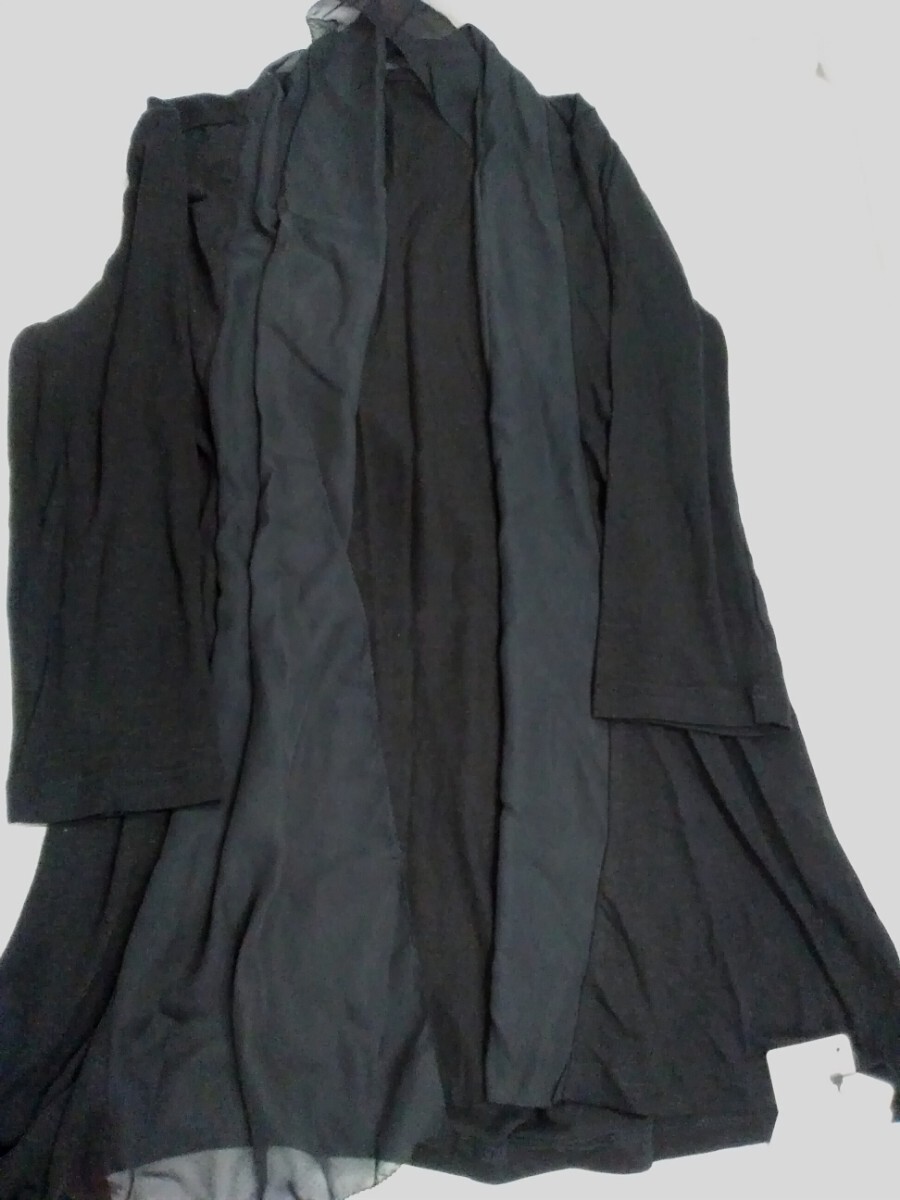 g_t T376 レディース　ファッション　長袖レース切替カーディガン　ジャケット　Sサイズ　ブラック　未使用品_画像1