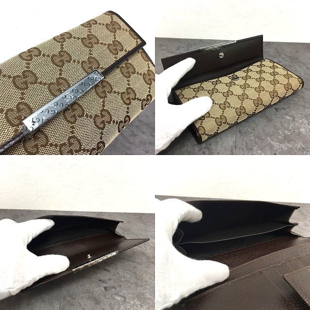 ☆送料無料☆ 未使用品 GUCCI 長財布 112715 Wホック財布 箱付き 306_画像9