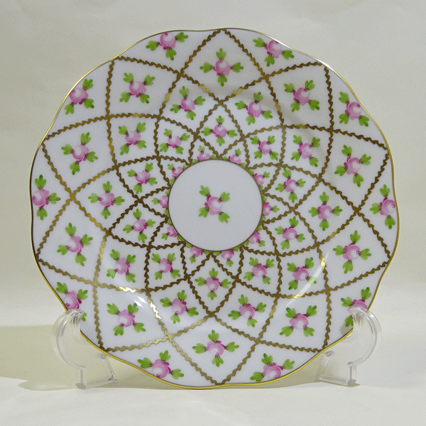 ヘレンド セーブル風金彩小薔薇 プレート19cm(ピンク)