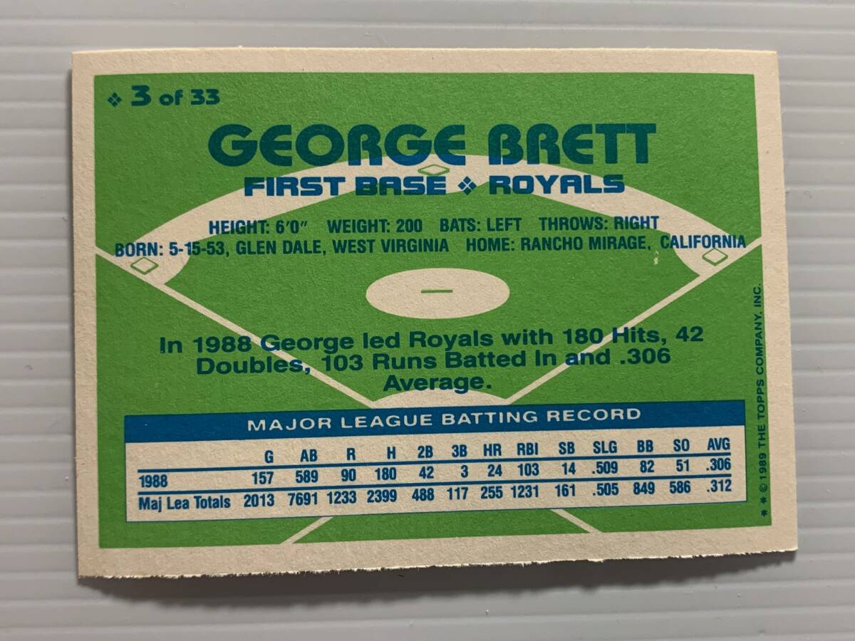 ★野球殿堂★ジョージ・ブレット【George Brett】通算3154安打・317本塁打 '89 3of33_画像2