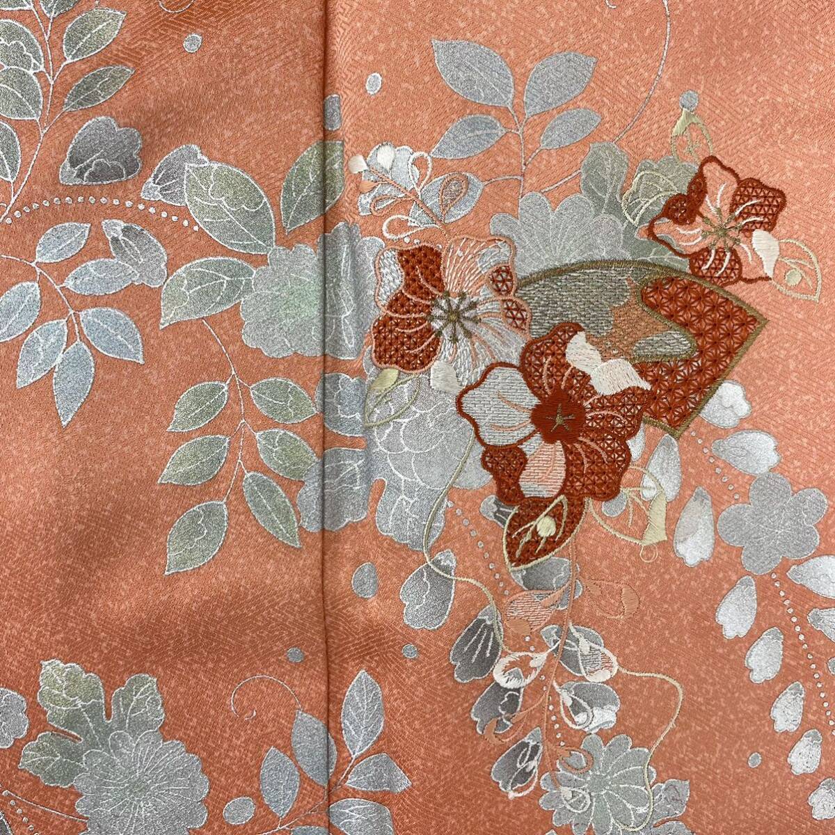 星月夜 正絹 着物 付下げ 訪問着 京友禅 刺繍 金彩 孔雀 20枚まとめ 着用可能多数 [733]_画像5