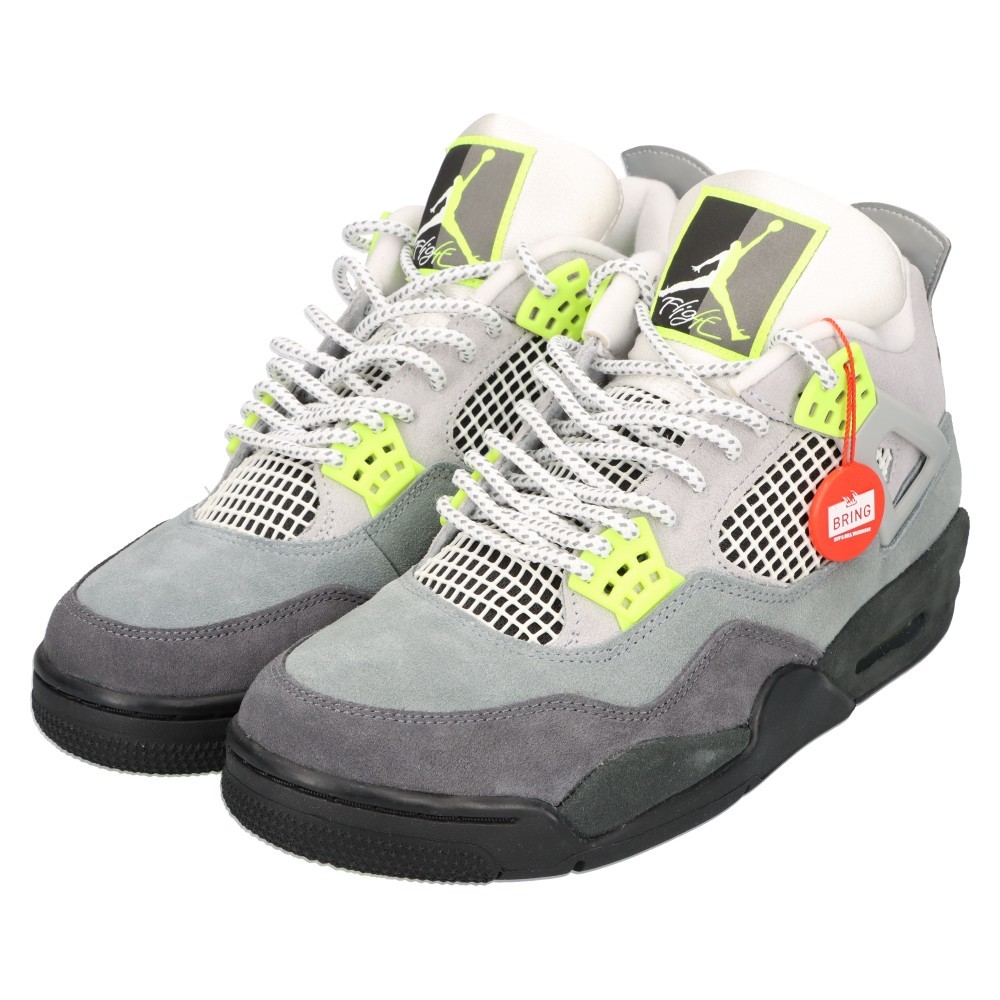 NIKE ナイキ AIR JORDAN 4 RETRO LE NEON エアジョーダン4 レトロ ネオン ハイカットスニーカー グレー/イエロー US9.5/27.5cm CT5342-007_画像3