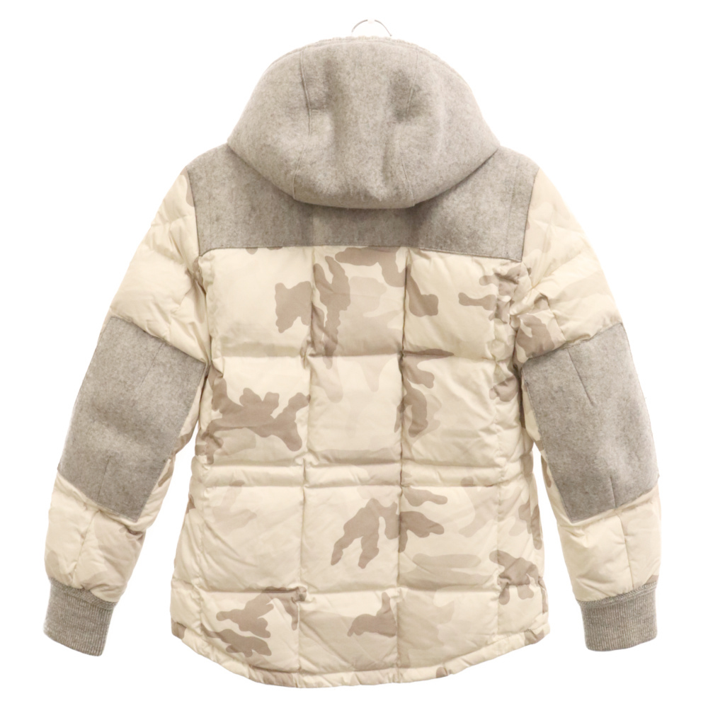 MONCLER モンクレール BEAUMONT バーモント ウール切替カモフラージュ ダウンジャケット オフホワイト/グレー 32091419198554954_画像2