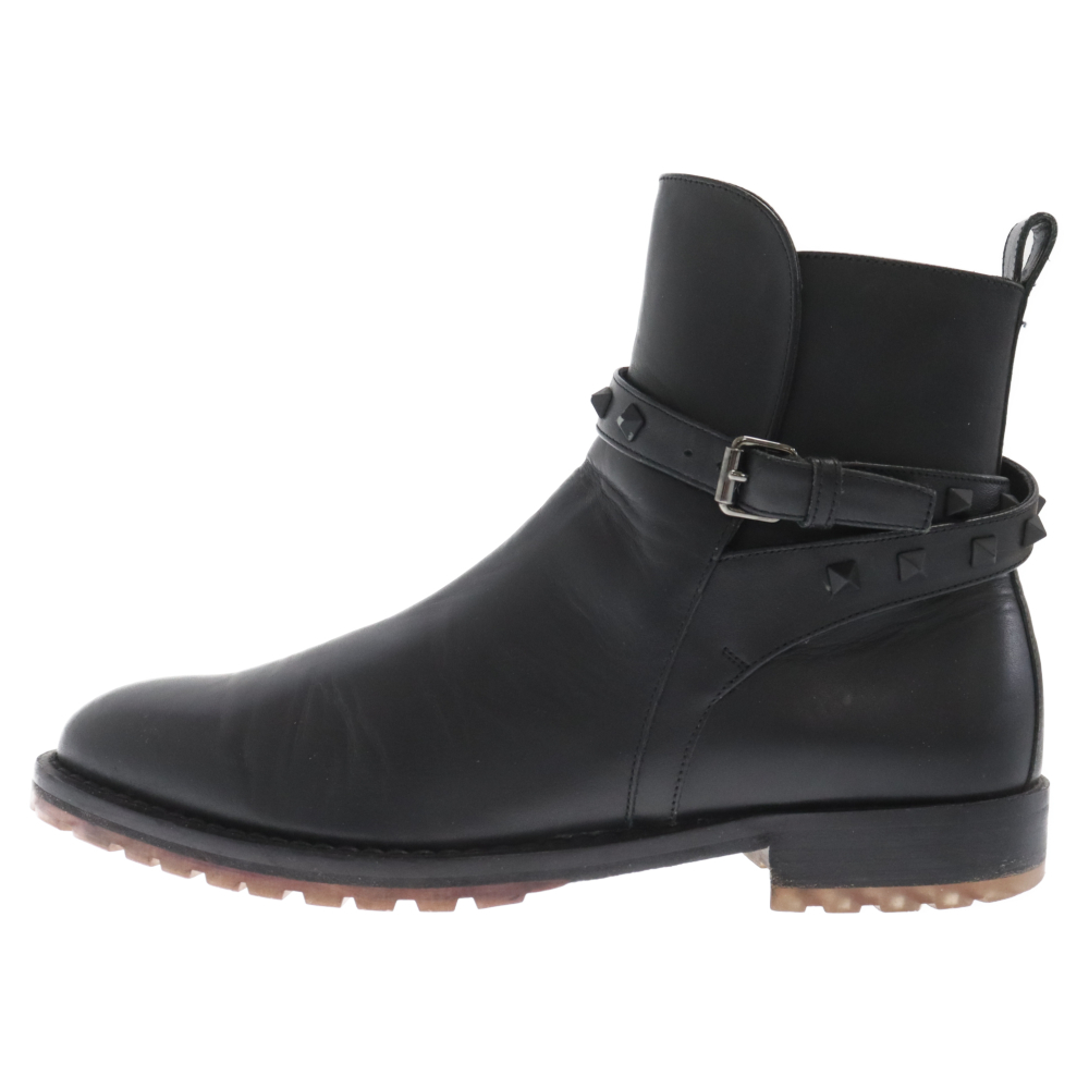 VALENTINO ヴァレンチノ Rockstud Leather Chelsea Boot ロックスタッズレザーチェルシーブーツ サイドゴアショートブーツ ブラック_画像1