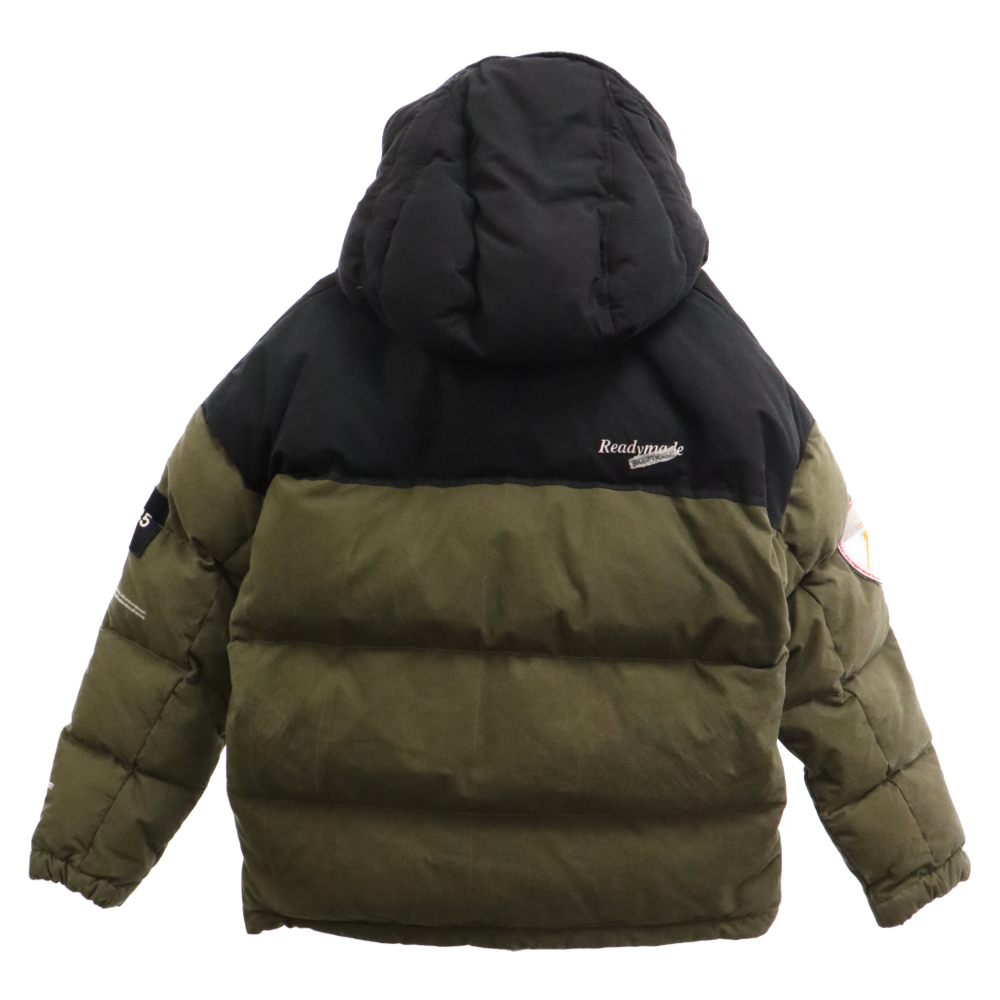 READY MADE レディメイド 2TONE DOWN JACKET ツートン フーディ ダウンジャケット カーキ/ブラック RE-CO-KH-BK-00-39_画像2