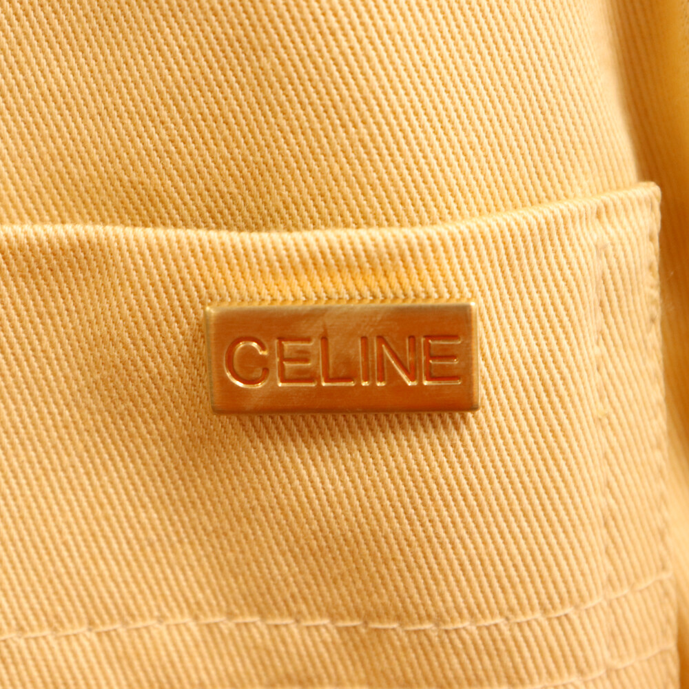 CELINE セリーヌ OLD オールド センターボタン チノショートスカート レディース ベージュ_画像3