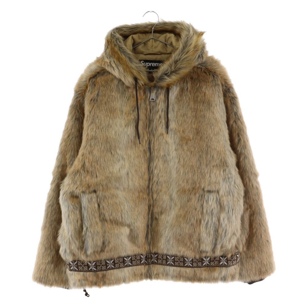 SUPREME シュプリーム 23AW Faux Fur Parka ジップアップフェイクファーパーカー ブラウン_画像1