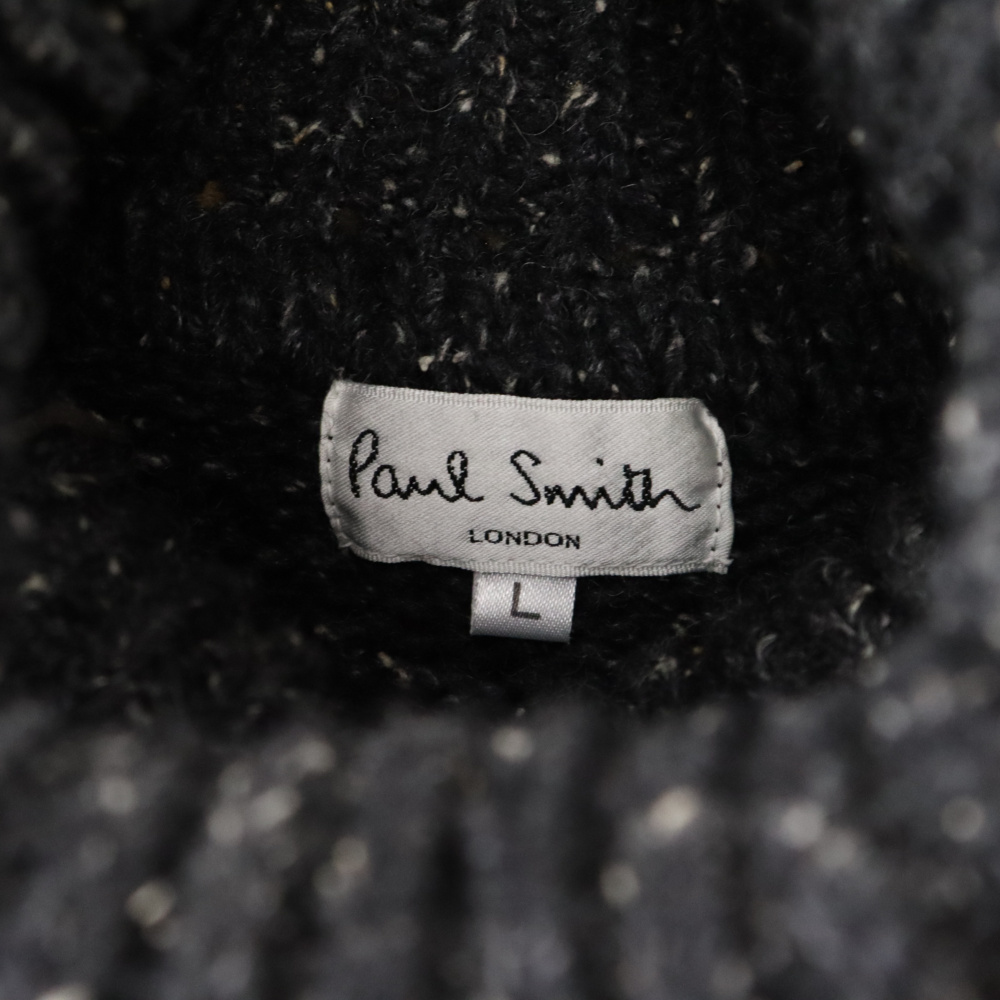 Paul Smith LONDON ポールスミス ロンドン ウール混 タートルネック ニットセーター グレー_画像3