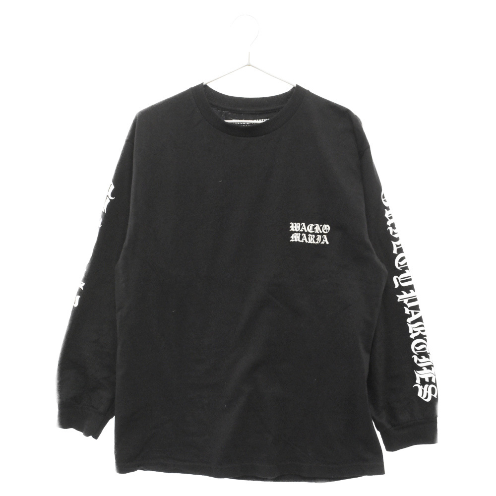 ワコマリア CREW NECK LONG SLEEVE T-SHIRT(TYPE-2) GUILTY PARTIES 袖ロゴ長袖Tシャツ ロングスリーブ ギルティー パーティーズ ブラック