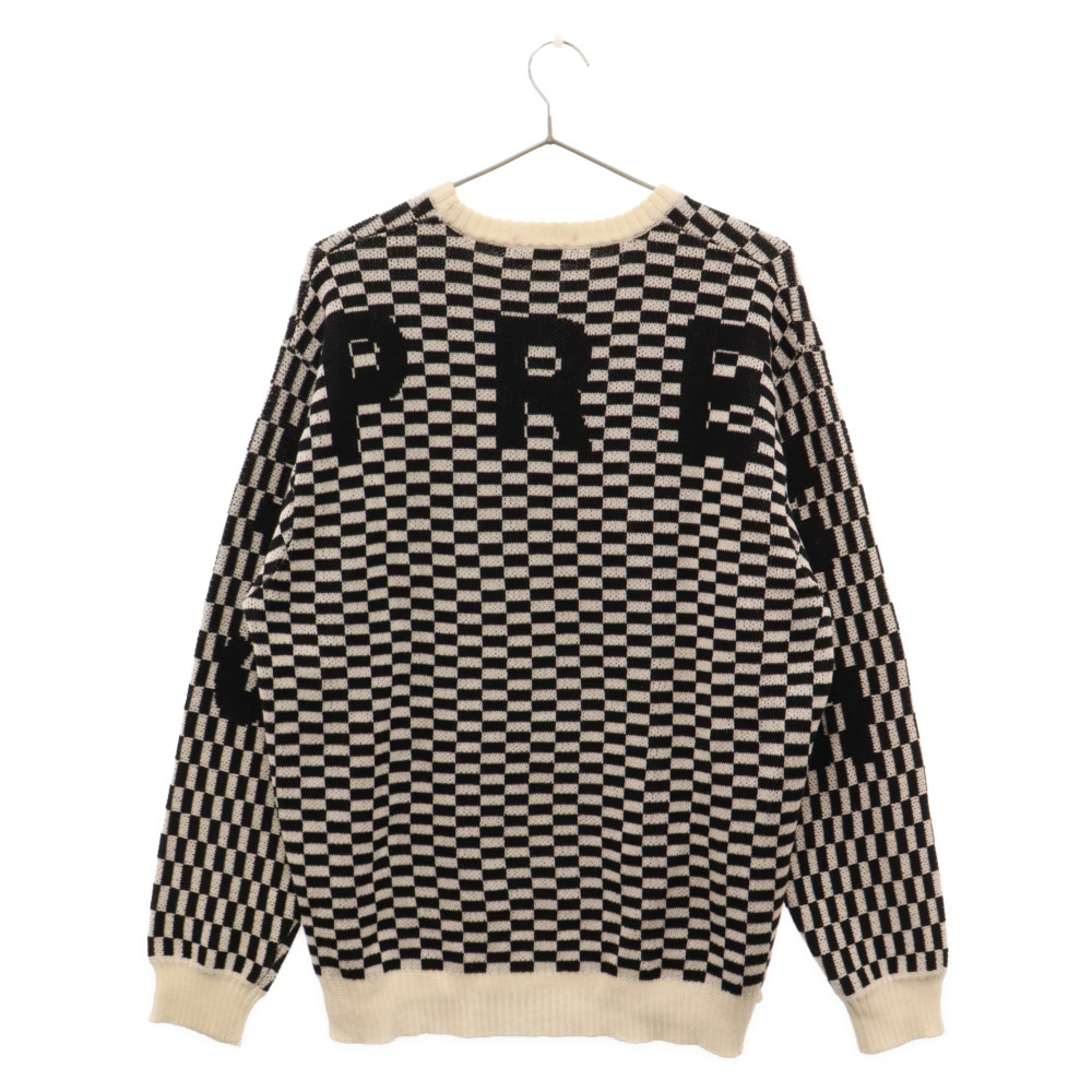 SUPREME シュプリーム 20SS Back Logo Sweater Checkerboard バックロゴチェッカーボード ニットセーター 長袖セーター ブラック/ホワイト