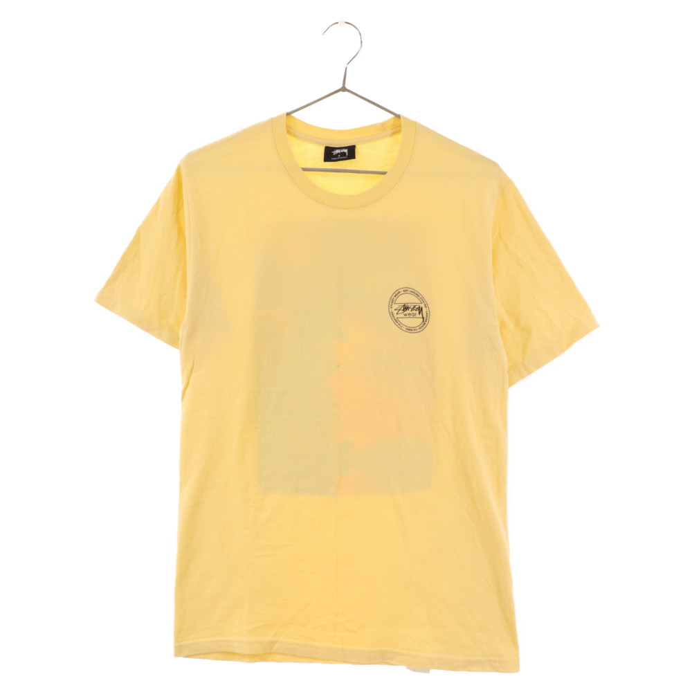 STUSSY ステューシー ISLE O DREAMS PHOTO TEE バックプリント パームツリー クルーネック半袖Tシャツ イエロー_画像2