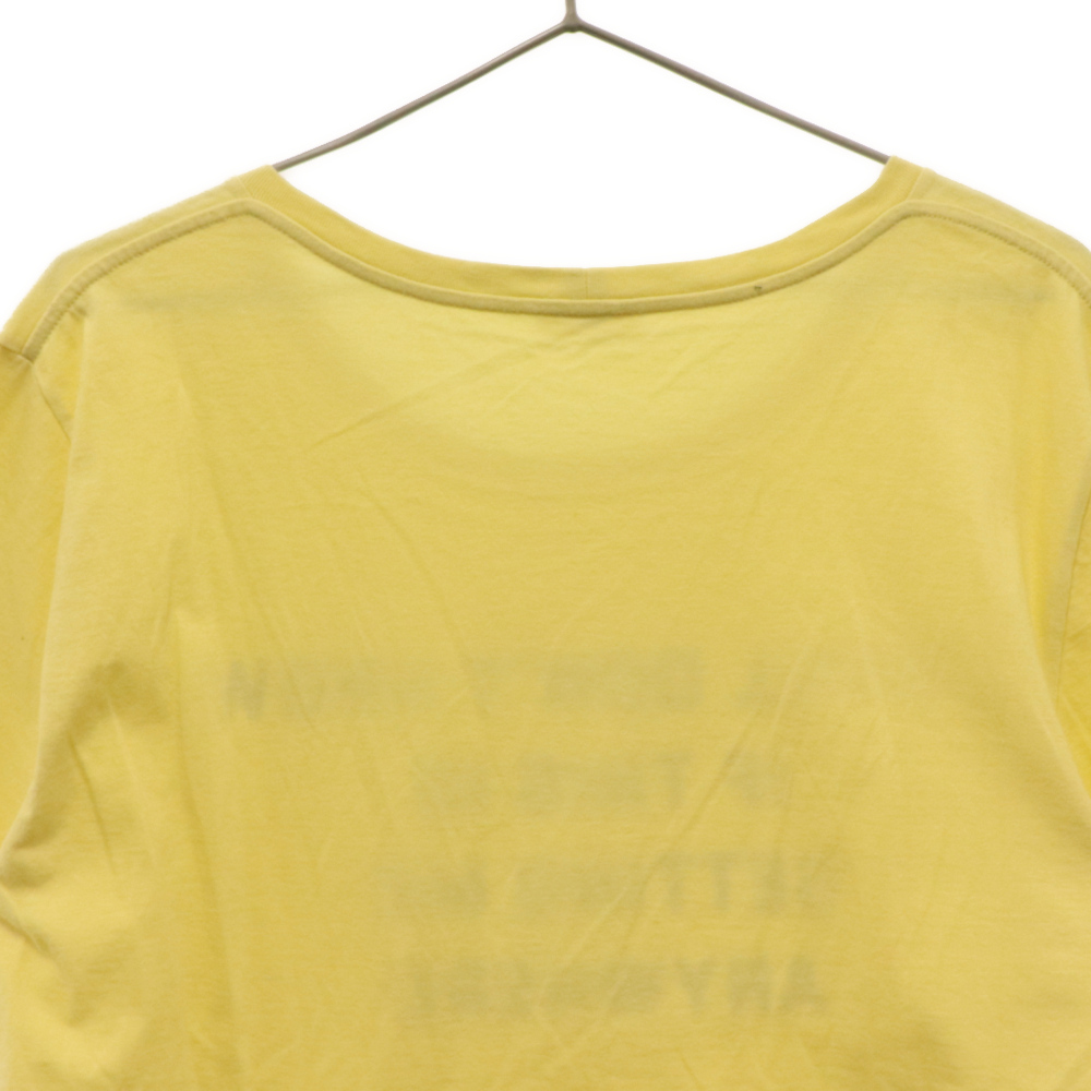 セリーヌ 20SS ×デイヴィッドクラマー フロックドコットンTシャツ 半袖カットソー フロッキープリント イエロー 2X309691I_画像4