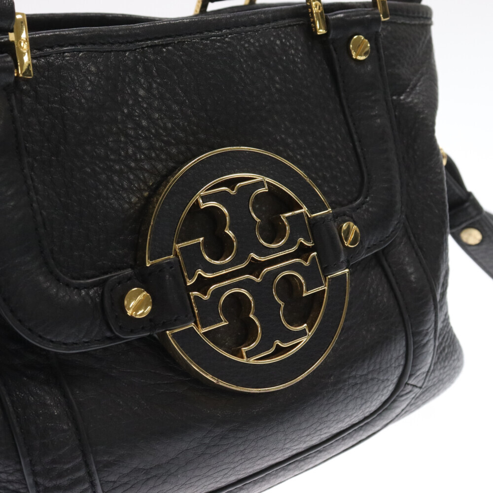 TORY BURCH トリー バーチ 2WAY レザーハンドバッグ ショルダーバッグ ゴールド金具 ブラックの画像4