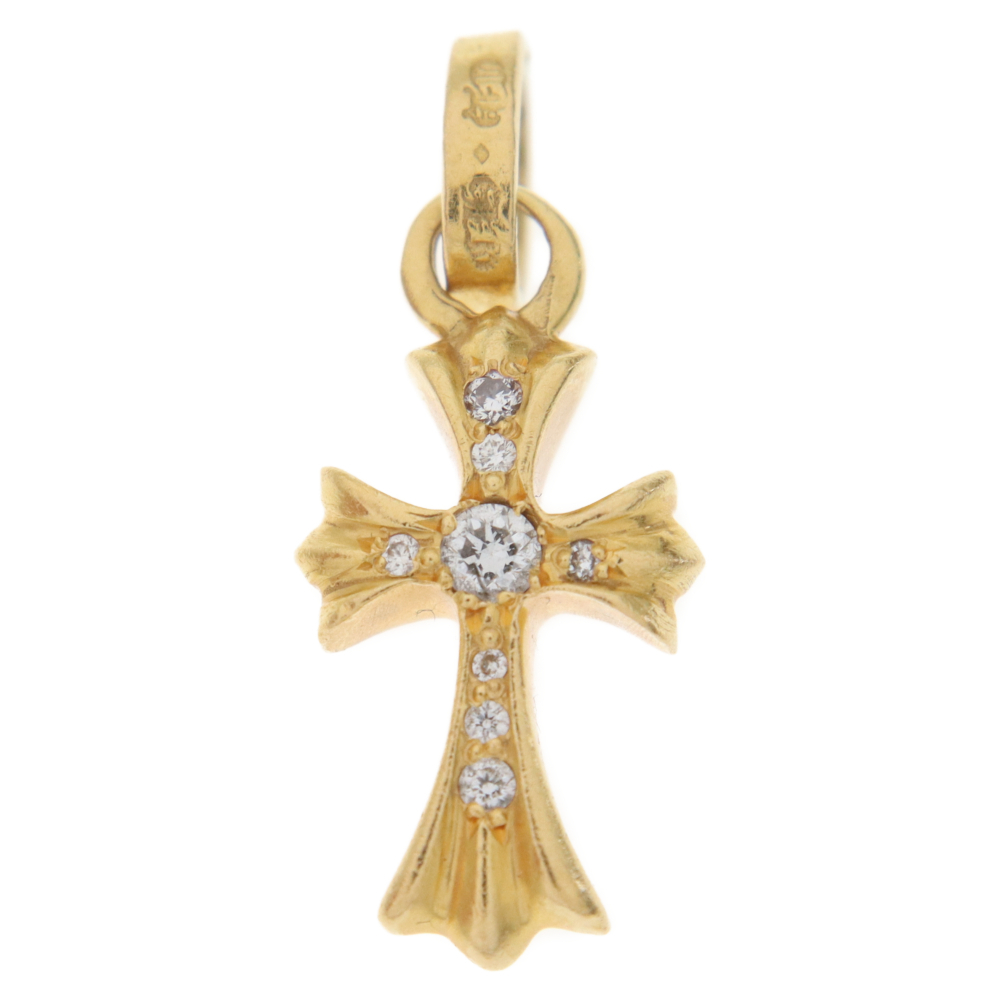 CHROME HEARTS クロムハーツ 22K CRS BBYFAT A DMND ベイビーファット アフター ダイヤ チャーム ゴールドネックレストップ ゴールド