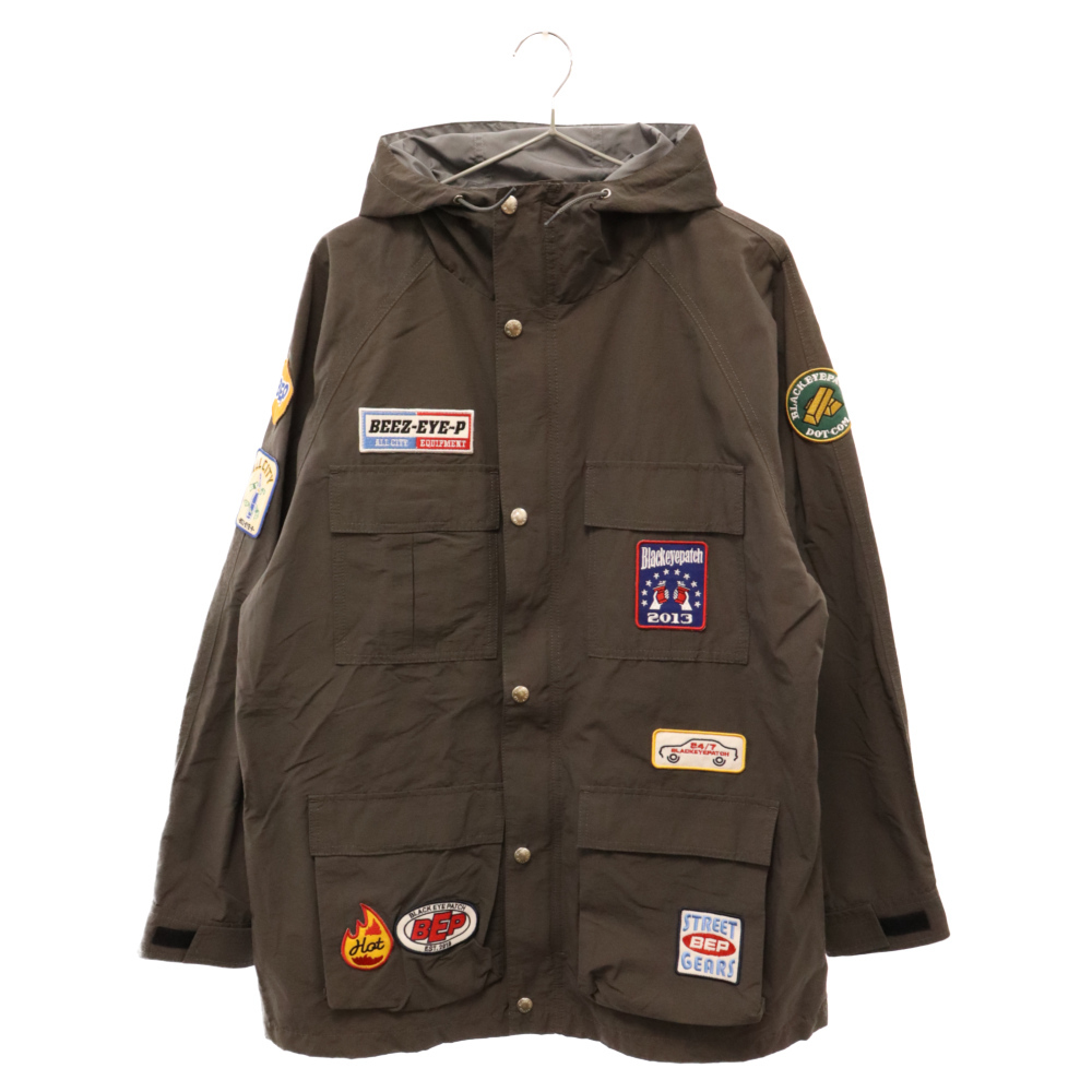 THE BLACK EYE PATCH ブラックアイパッチ 22SS LOGOS MOUNTAIN PARKA ロゴパッチマウンテンパーカー グレー BEPSS220T04