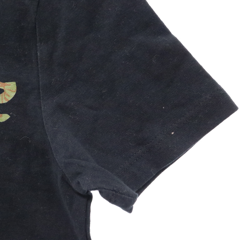 STUSSY ステューシー 90s OLD ISLAND CAMO アイランドカモ プリントデザイン 半袖クルーネックTシャツ ブラック レディースの画像5