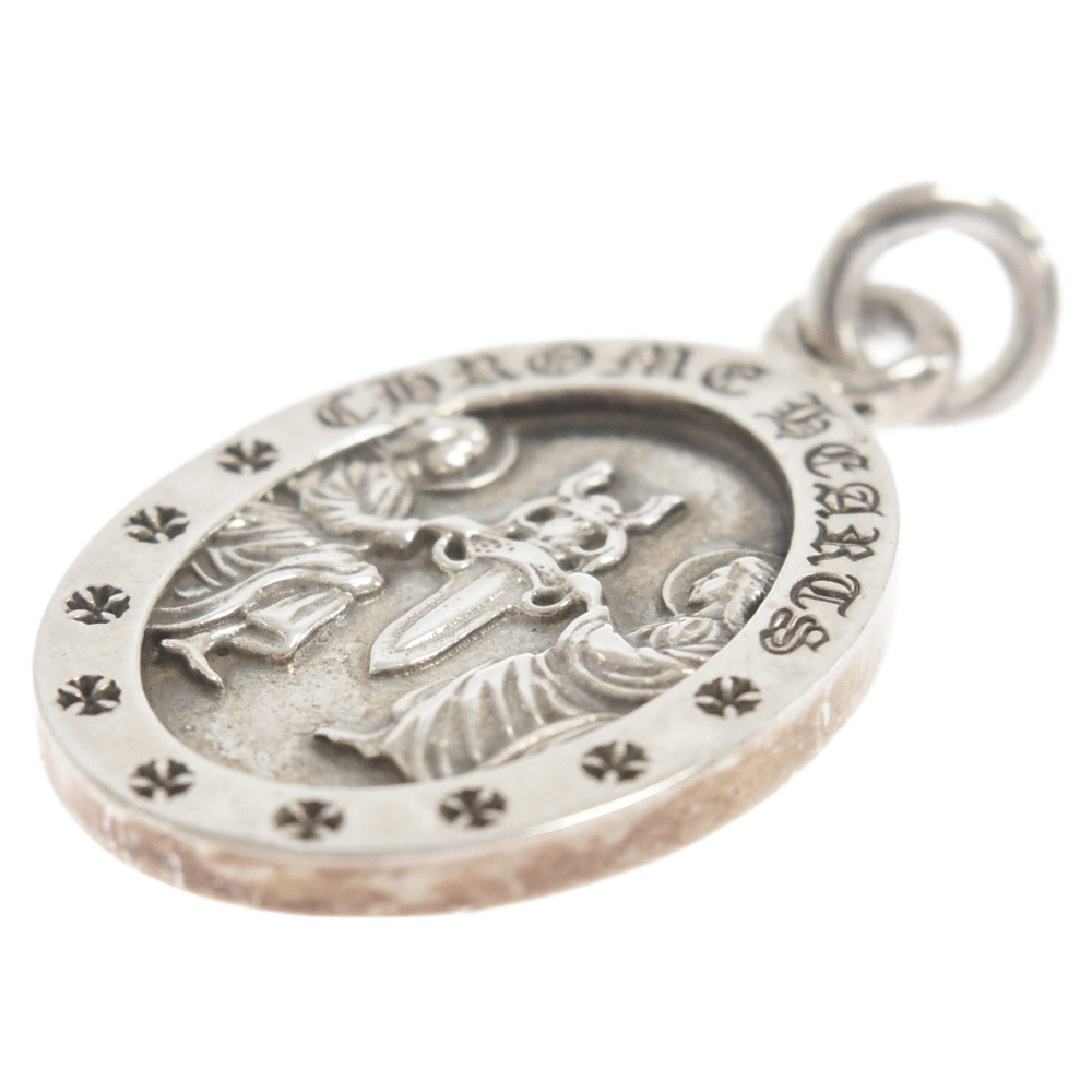 CHROME HEARTS クロムハーツ ANGEL MEDAL OVAL エンジェルメダルオーバル ネックレストップ シルバー_画像5