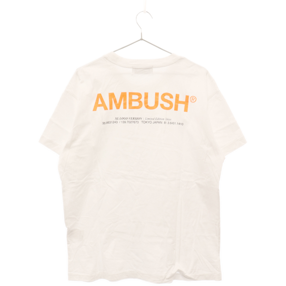 AMBUSH アンブッシュ XL LOGO T-SHIRT バックロゴプリントクルーネック半袖Tシャツ ホワイト 12111698