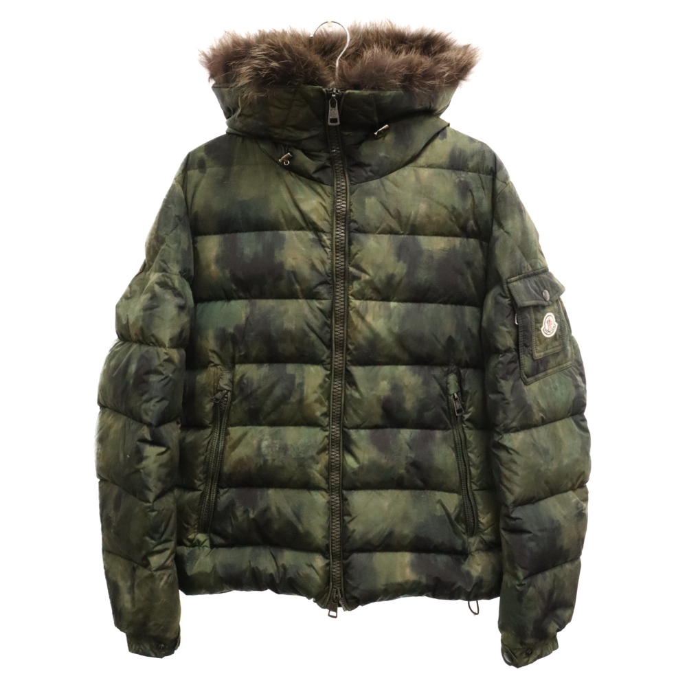 MONCLER モンクレール BYRON GIUBBOTTO 420914136725 ファー付きダウンジャケット グリーンカモ