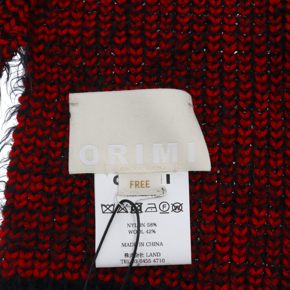 ORIMI オリミ シャギー フーディー マフラー A23701 ブラック/レッド_画像2