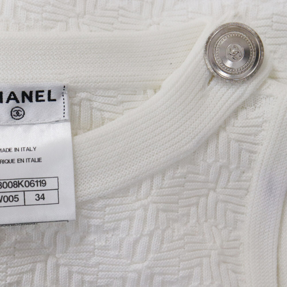 CHANEL Chanel здесь Mark кнопка безрукавка One-piece платье женский белый P48008K06119