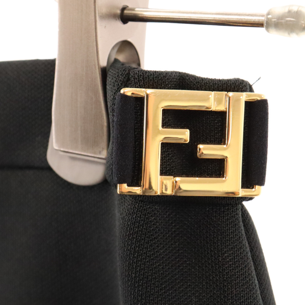 FENDI フェンディ ポリエステル タイトスカートロゴプレート付き レディース ブラック FQ7257 AGTS_画像5