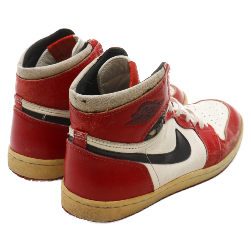 NIKE ナイキ 観賞用 1985年製 AIR JORDAN 1 CHICAGO エアジョーダン1 シカゴ ハイカットスニーカー ホワイト/レッド US9/27.0cm 850510THの画像4