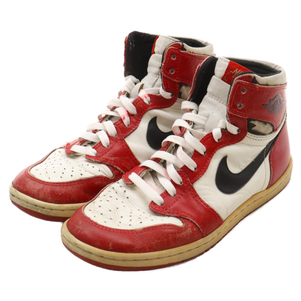 NIKE ナイキ 観賞用 1985年製 AIR JORDAN 1 CHICAGO エアジョーダン1 シカゴ ハイカットスニーカー ホワイト/レッド US9/27.0cm 850510THの画像3