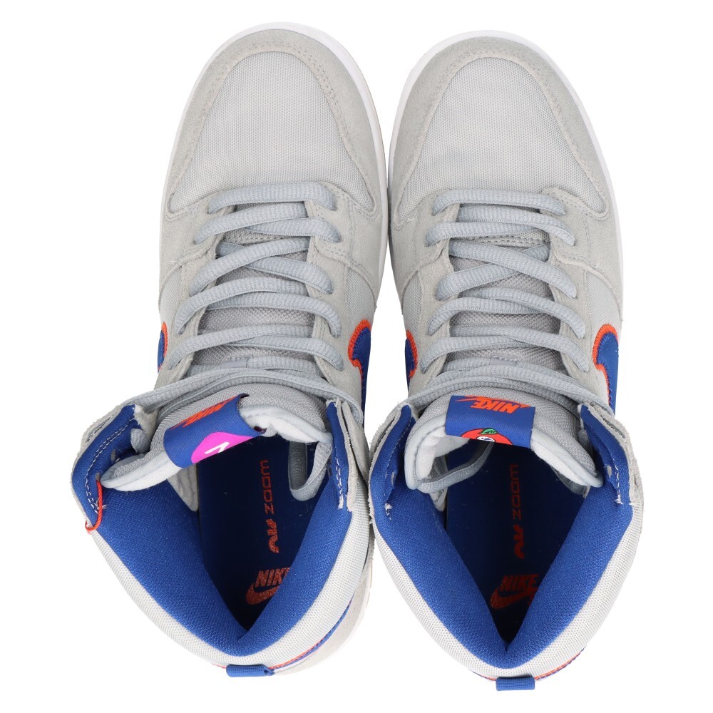 NIKE SB ナイキエスビー DUNK HIGH PREMIUM QS METS ダンク ニューヨークメッツ ハイカットスニーカー グレー DH7155-001 US10/28.0cm_画像5