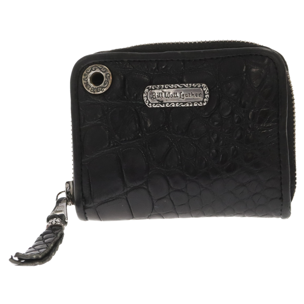  Bill Wall Leather ue-b cylinder plate small coin Zip wallet black 