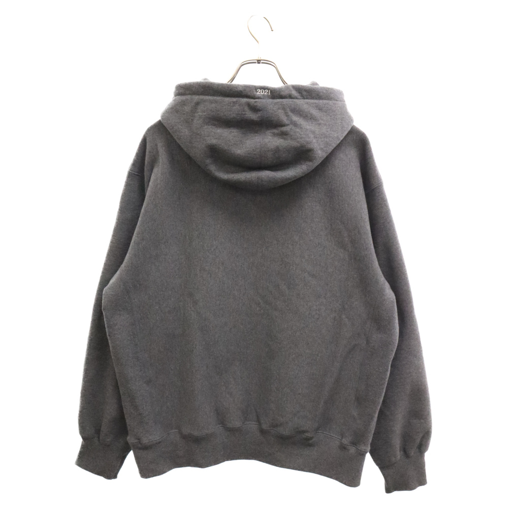 SUPREME シュプリーム 21AW Box Logo Hooded Sweatshirt ボックスロゴ フーデッドスウェットシャツ プルオーバーパーカー チャコールグレー_画像2