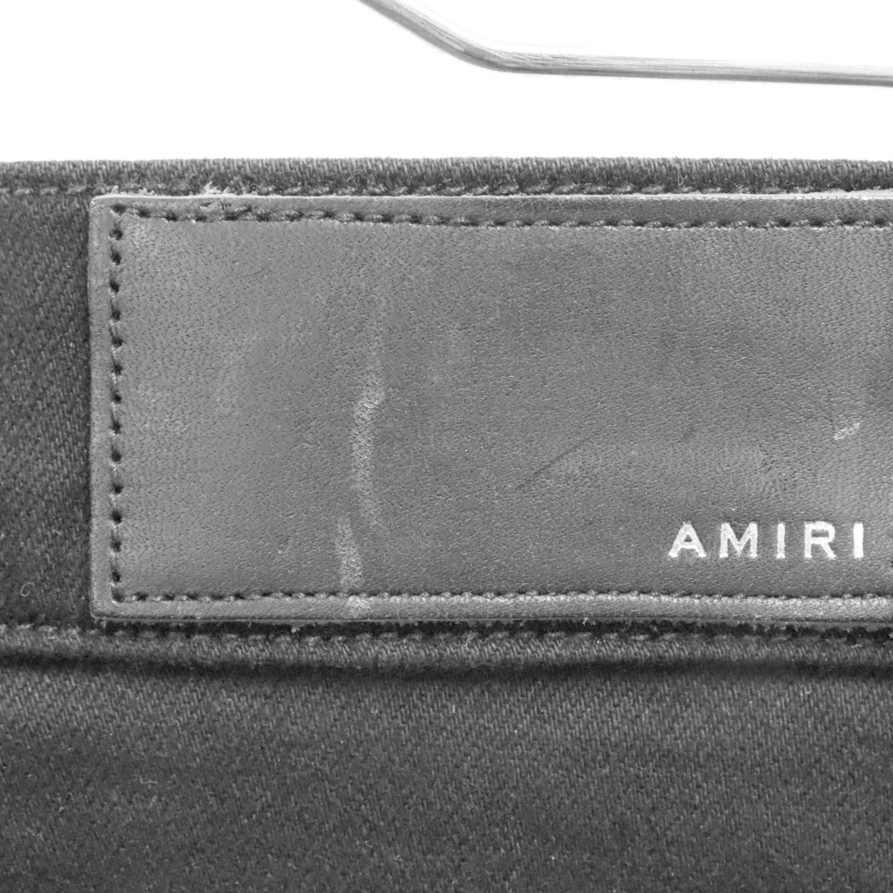 AMIRI アミリ MX‐1 クラッシュ加工 ストレッチスキニーデニムパンツ ブラック SR1PXMD001_画像4