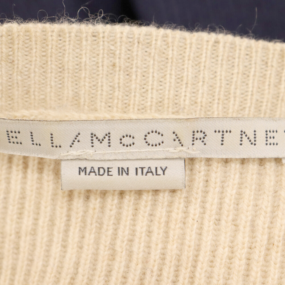 STELLA McCARTNEY Stella McCartney race switch knitted sweater long sleeve beige / navy lady's 501795