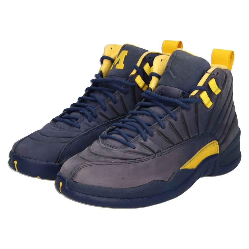 NIKE ナイキ AIR JORDAN12 RETRO MICHIGAN PSNY エアジョーダン12 ミシガン ハイカットスニーカー ネイビー AA1233-808572_画像3